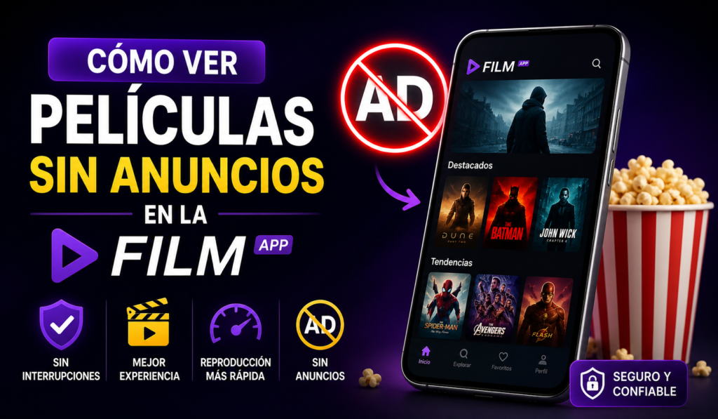 Cómo ver películas sin anuncios en la Film App